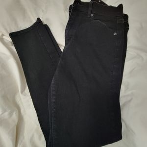 Women Loft Black Straight Leg Jeans
